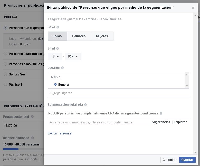 Parámetros del Promocional 2